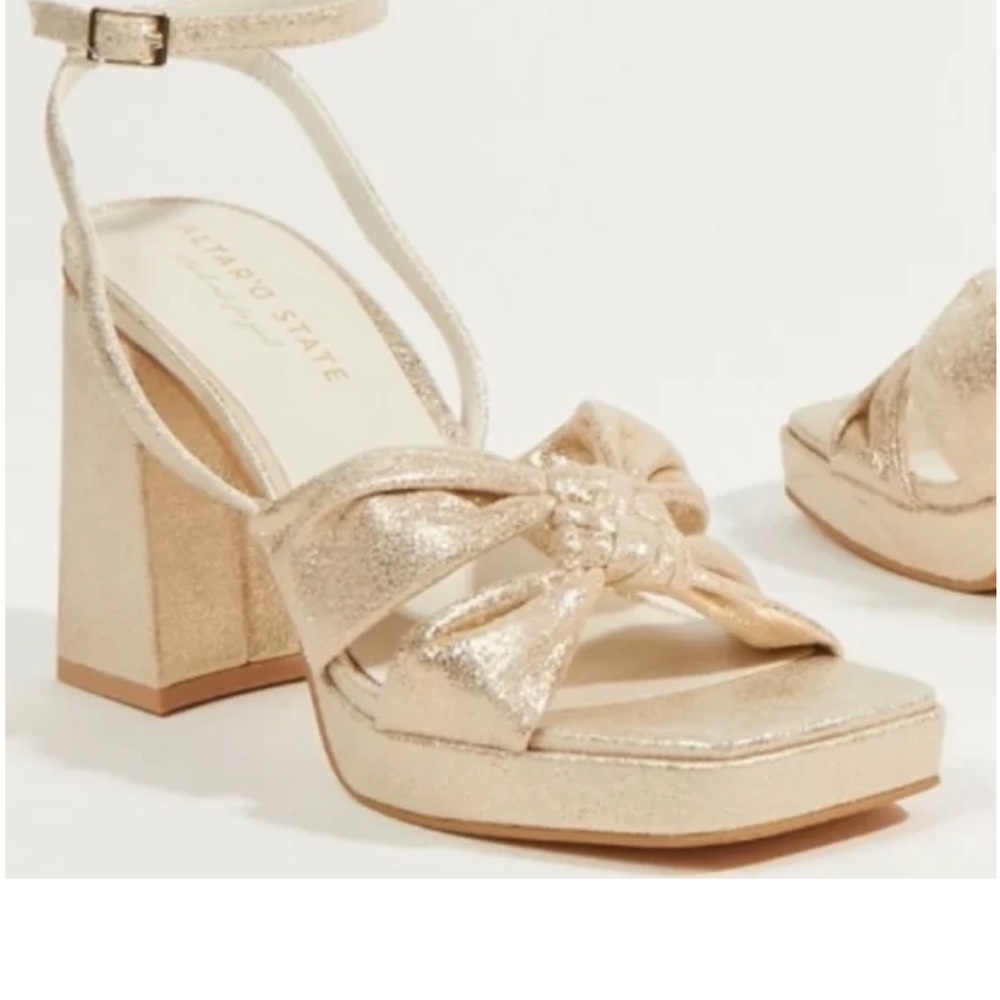 Women's Gold Altard State Zoey Platform Sandals Heels